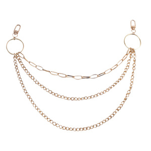 Chaîne de corps tendance Yueli en alliage de zinc doré multicouche, motif géométrique ovale, accessoire de soirée - Product Image 5
