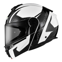 Casco de Motocicleta Modular Abatible ASTONE HELMETS RT6F, Precio Competitivo, Blanco Brillante/Negro, Tallas XS-XXL