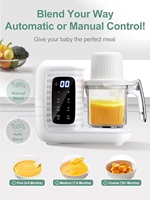 Pengolah Makanan Bayi Baphiya dengan 2 Keranjang Pengukus, Blender, Penggiling 300W 100-110V Garansi 1 Tahun