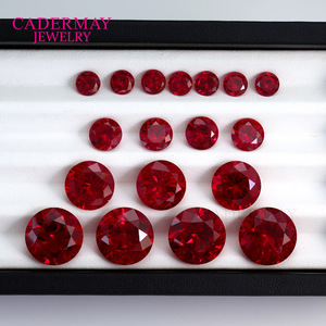 Cadermay Jewelry Synthetic Ruby Round Loose Stone Pigeon Blood Red For Jewelry Making - Product Image 1