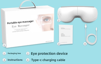 Nouveau Masseur Oculaire Pliable 2026 à Pression d'Air avec Compresse Chaude, Masque de Sommeil pour les Yeux avec Musique, Idéal pour les Cadeaux