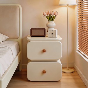 Table <span class=keywords><strong>de</strong></span> chevet ultra-étroite en bois massif, nouvelle armoire <span class=keywords><strong>de</strong></span> rangement ultra-étroite pour chambre à coucher, style bois naturel crème - Product Image 5