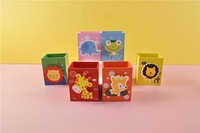 Porte-stylo en bois de dessin animé mignon coloré, conteneur de papeterie pour la maternelle, l'école primaire, porte-stylo pour enfants