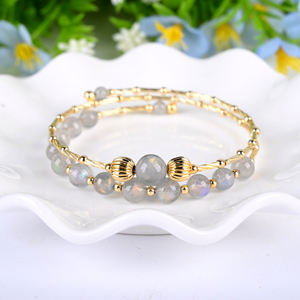 Bracelets en cristal naturel faits à <span class=keywords><strong>la</strong></span> main en gros, cadeaux, bracelet en <span class=keywords><strong>pierre</strong></span> <span class=keywords><strong>de</strong></span> <span class=keywords><strong>lune</strong></span> grise en cristal pour cadeau - Product Image 5