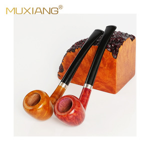 Muxiang Tobacco Pipe Bent Type 3mm Smoke Channel Handmade Solid Wood Smoking Accessory - Product Image 5