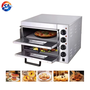 Nouveau <span class=keywords><strong>four</strong></span> <span class=keywords><strong>électrique</strong></span> commercial 220V à 2 plateaux, haute productivité, 500 degrés, pour la cuisson de pizzas, de pains et de tartes aux œufs - Product Image 2