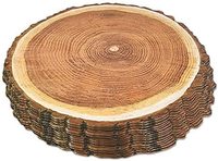Tapis de Table jetables en tranches de bois, 13.5 pouces, ronds et bruns