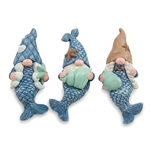 Resin Mermaid Gnome Figurine Coastal Ocean Element Dwarf Statue <b>Summer</b> Beach Home <b>Decor</b> Ornament - Product Image 1