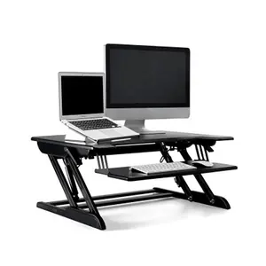 Alüminyum yüksekliği ayarlanabilir katlanabilir Laptop monitörü yükseltici oturmak standı bilgisayar ayaklı masa dönüştürücü masa