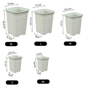 Maceta Cuadrada para <span class=keywords><strong>Suculentas</strong></span> al por Mayor con Orificio de Drenaje, 3/4/5/6 Pulgadas, Maceta de Plástico Grueso para Vivero, Tipo Profunda para Cactus y Plantas - Product Image 2