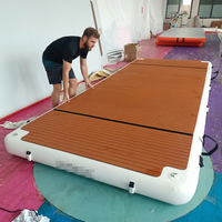 Plateforme flottante gonflable sur mesure 3M 4M, île flottante portable pour yacht, tapis flottant pour fête aquatique