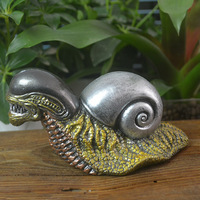 Statue d'escargot d'horreur en résine, figurine de monstre extraterrestre gothique pour la décoration de jardin d'Halloween, ornement paysager extérieur