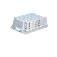 Boîte de rangement en plastique bleue 600*400*205mm, caisse logistique empilable pour le poisson