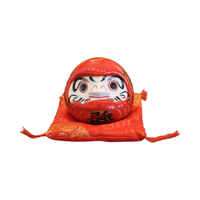 Poupée Daruma en céramique de 3 pouces, porte-bonheur, ornement de fortune Feng Shui Zen Craft tirelire Home Tabletop Decoration Gifts