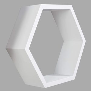 Estantes hexagonales de madera hechos a mano para montar en la pared, color marrón, sólido, Blanco pino - Product Image 2