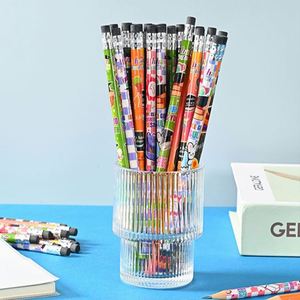Venta de Fábrica, Juego de Lápices de Madera HB para Niños, Diseño de Dibujos Animados, Serie Escolar, Ecológicos, Fáciles de Agarrar, con Minas de Colores - Product Image 4