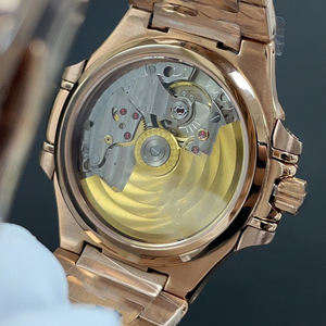 Montre mécanique classique pour femme, montre de luxe ronde avec diamants, montre en acier inoxydable or rose - Product Image 6