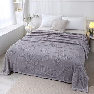 Manta de Felpa Suave y Cálida, Ecológica, con Diseño de Mariposas en 3D, 100% Poliéster, Moderna, para Invierno - Product Image 6