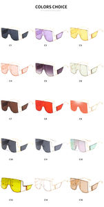 UNOC 2021, gafas de sol extragrandes de lujo para mujer con tachuelas Siamesas, montura de Metal dorado y plateado, gafas parasol - Product Image 6