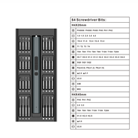 Kit de réparation de téléphone sans fil de précision 66-en-1, ensemble d'outils de tournevis magnétique avec source d'alimentation électrique et batterie incluses