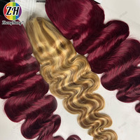 Wig merah rambut manusia renda depan, 100 rambut manusia pra pencabutan Wig Frontal HD renda merah Wig depan renda merah 13X6 rambut manusia