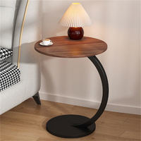 Étagère de rangement en bois moderne à double couche, rouge, écologique, portable, pour salon, chambre, design simple, petite table