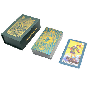 Cartes de tarot premium en feuille d'or avec boîte verte, style Moon Waite, cartes à jouer en PVC imperméable, prix d'usine en gros - Product Image 5