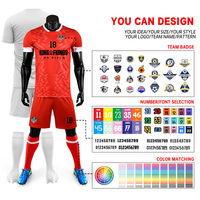 Tenues de football pour hommes en polyester respirant à séchage rapide avec broderie de logo personnalisé pour l'entraînement des adultes