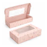 Boîte d'expédition personnalisée en carton ondulé kraft imprimé avec fenêtre pour sous-vêtements et vêtements, écologique et recyclable, impression personnalisée