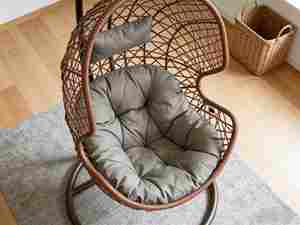 Fauteuil suspendu en <span class=keywords><strong>rotin</strong></span> à siège unique, best-seller, avec support en métal, <span class=keywords><strong>pour</strong></span> jardin, intérieur et extérieur, fauteuil œuf - Product Image 5