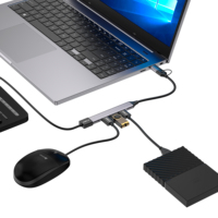 Hub USB 3.0 4 ports ultra-fin tressé pour MacBook, Mac Pro, Mac Mini, iMac, Surface Pro, XPS, PC, clé USB, disque dur mobile