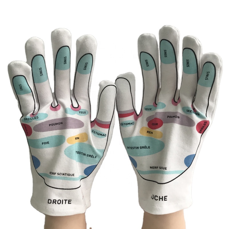 100% хлопок спа акупунктурные тапочки увлажняющие перчатки увлажняющий массажный белый Красота здоровья уход за кожей рук перчатки