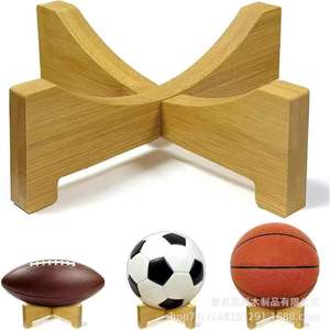 Soporte de exhibición de bolas de madera para baloncesto, fútbol, ​​soccer, estante de almacenamiento de escritorio, estante de madera maciza de una sola capa - Product Image 5