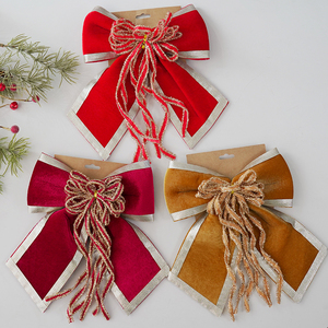 Pita Natal Merah Berkualitas Baru 25cm dengan Pita untuk Dekorasi Rumah dan Kantor, Pita Natal Besar Modis Custom - Product Image 3