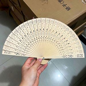 Custom Painted Large Bamboo Folding Fans 33cm Folk Art Style Personalized Hand Fan Souvenir Decoration Carved Painting <b>Pattern</b> - Product Image 3