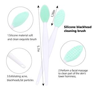 Brosses exfoliantes en silicone pour le visage et les lèvres, 6 pièces, pour le nettoyage, les masques faciaux et l'élimination des points noirs, outils de soin de la peau pour le mascara - Product Image 6
