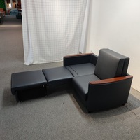 Doppels itz Schlafs ofa mit Aufbewahrung sbox Schwarzes Leder Klapp sofa kam für das Krankenhaus