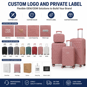 <span class=keywords><strong>Valise</strong></span> de voyage rigide en PP rose, certifiée BSCI, avec roulettes pivotantes, texture ondulée, poignée de transport, ODM - Product Image 4
