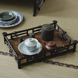 Bamboo Teapot Stand Square Single Layer Chinese Style <b>Tea</b> Tray For Kung Fu <b>Tea</b> <b>Set</b> - Product Image 1