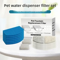 Kit de remplacement de filtre pour fontaine à eau pour animaux de compagnie, pour chats et chiens, charbon actif en coque de noix de coco, résine, accessoire pour fontaine à eau pour chat