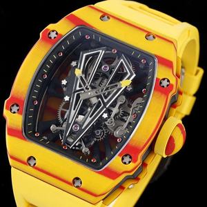 Reloj Mecánico de Diseño Rojo-Amarillo Tourbillon 27-03 Ultraligero, Esqueleto de Alta Calidad, Deportivo para Hombre, de Titanio - Product Image 2