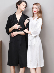 <strong>Waffle</strong> <strong>Robe</strong> Kimono and Lapel Spa Bath <strong>Robe</strong> Unisex <strong>Waffle</strong> Bathrobe Massage <strong>Robe</strong> Y01 - Product Image 4