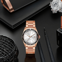 Reloj de Pulsera Automático de Negocios para Hombre, Estilo Moderno, de Acero Inoxidable Dorado y Mecánico de Lujo