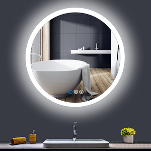 <span class=keywords><strong>Miroir</strong></span> décoratif <span class=keywords><strong>mural</strong></span> intelligent à LED tactile en verre <span class=keywords><strong>rond</strong></span> moderne pour salle de bain - Product Image 1