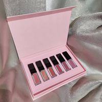 Coffret cadeau de maquillage avec logo privé Lipgloss 6Pcs Set Lipstick Kit Vendeur Waterproof Shinny Glitter Matte Liquid Lipgloss Set