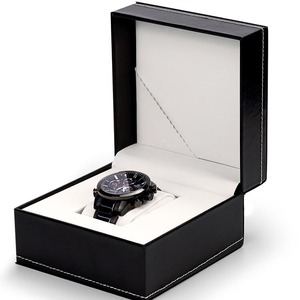Boîte à <span class=keywords><strong>montre</strong></span> pour <span class=keywords><strong>homme</strong></span> personnalisée à faible MOQ, étui en similicuir noir avec logo, échantillon disponible, emballage de luxe - Product Image 6