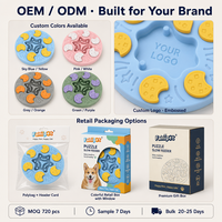 Jouet interactif pour chien, Famipet, distributeur de friandises, plateau d'alimentation interactif avec 6 curseurs en forme de lune, labyrinthe étoilé