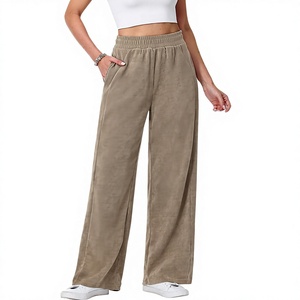 Women's Breathable <b>Elastic</b> Waist High Waist <b>Lace</b> Loose Straight Bohemian Style Sexy Sheer Pants - Product Image 2