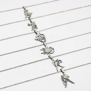 Collar con colgante de acero inoxidable para mujer, 12 signos del horóscopo del zodiaco, <span class=keywords><strong>Aries</strong></span> Leo, joyería de 12 Zoidacs - Product Image 4