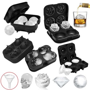 Moule à glaçons en silicone sans BPA en forme de crâne, rose et diamant, écologique et facile à utiliser pour cocktails et whisky faits maison - Product Image 1